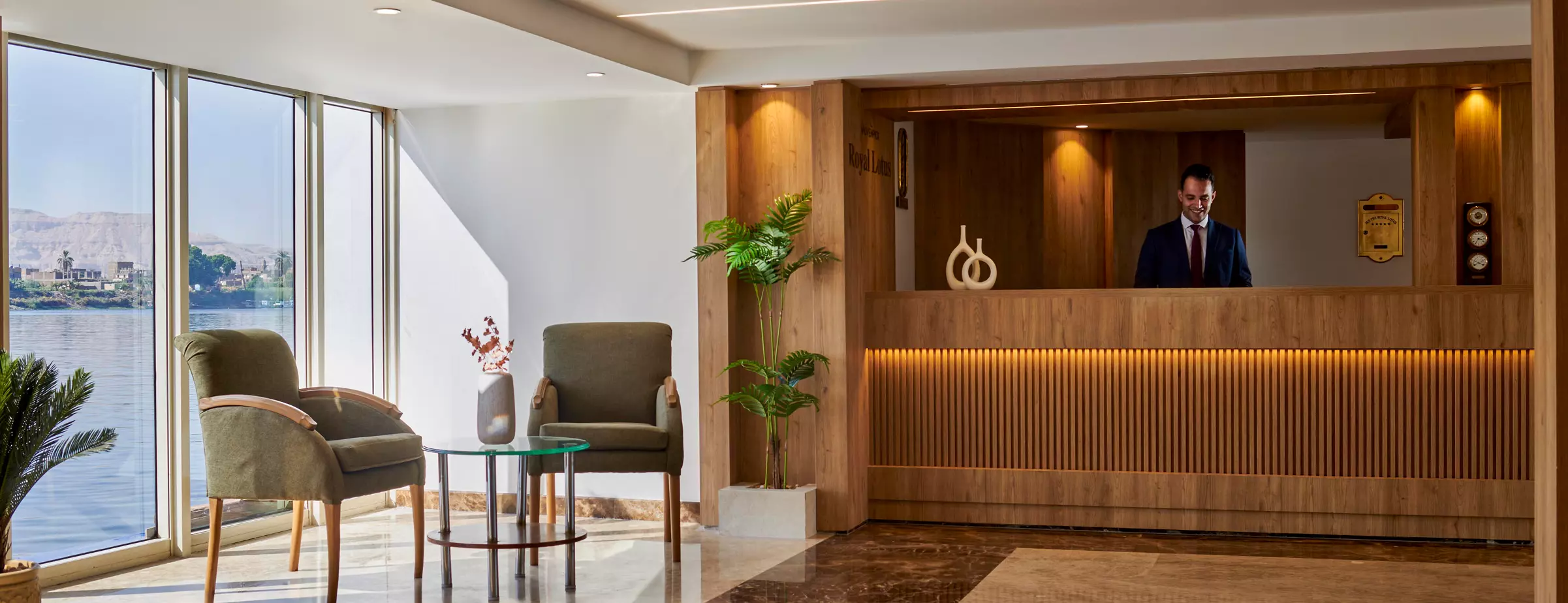 Lobby of the Mövenpick MS Royal Lotus Nile cruise